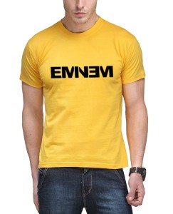 Yellow Enenim T-Shirts For Mens Cotton Jersey Fabric Soft and Comfortable