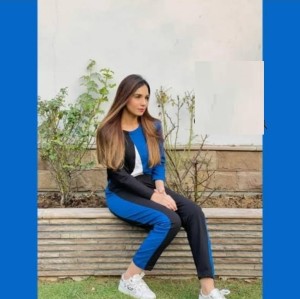 BLUE Panel Gym Suit Or Yoga Suit For Her 