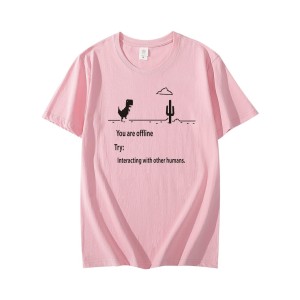 You Are Offline Cotton Half-Sleeves O-Neck T-Shirt For Women