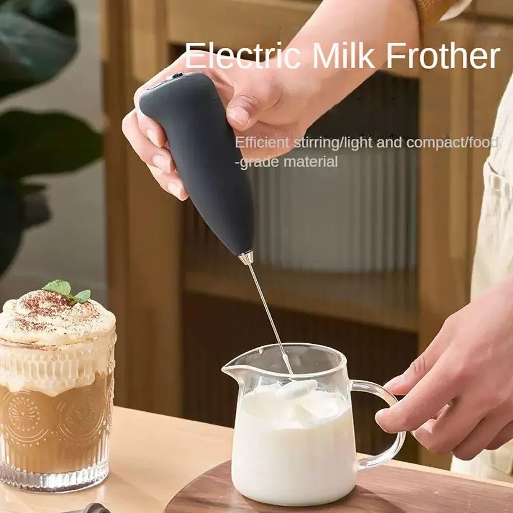 Electric Milk Frother With Double Whisk, Usb Rechargeable Milk Frother, 2  In 1 Handheld Battery Operated Milk Frother For Coffee Hy