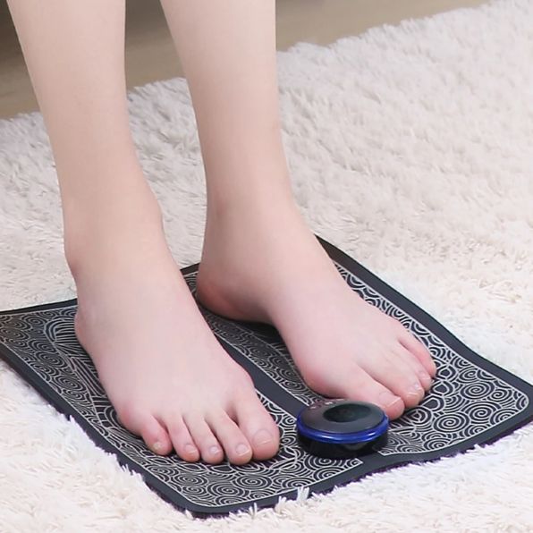 Electrical EMS foot massage mat for pain relief and improve blood