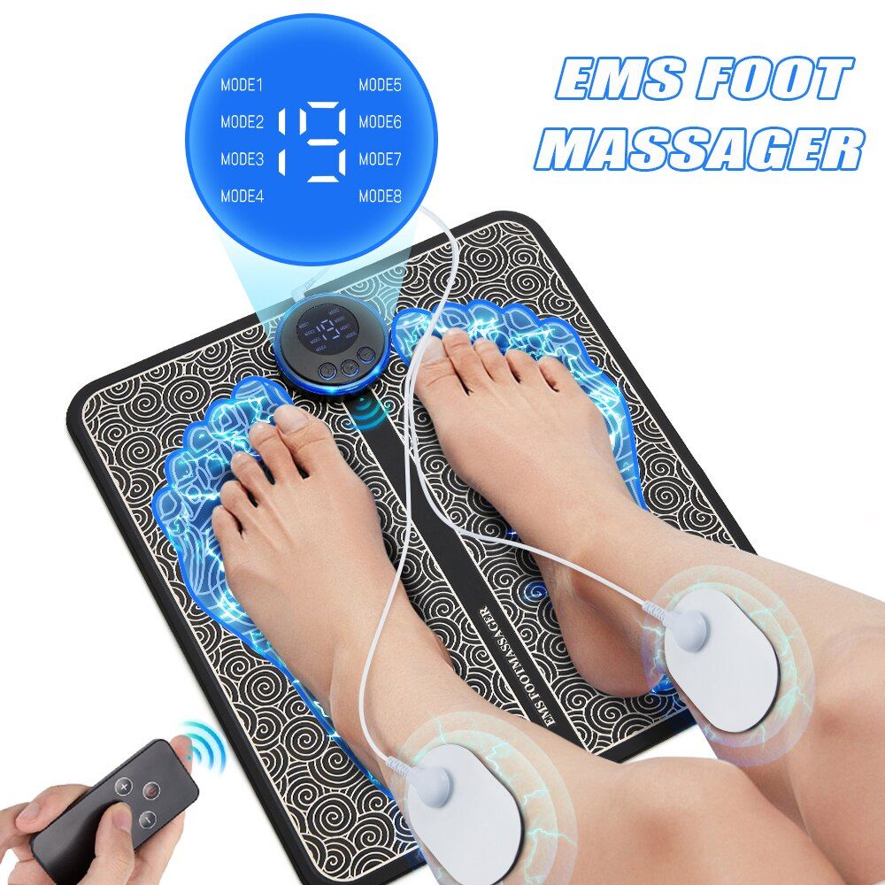 Buy New Electric EMS Foot Massager Pad Relief Pain Relax Feet Acupoints ...