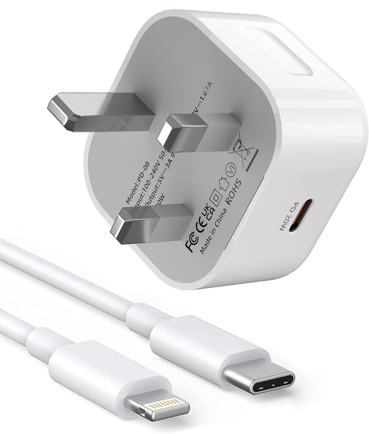Buy Original 25w Type C 3pin iPhone Wall Charger with Cable at