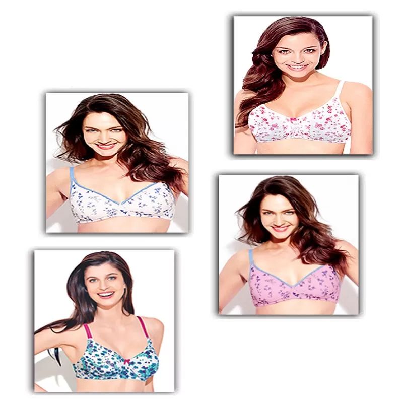 Pack Of 2 –Imported Best Quality Cotton Printed Non Padded Bras For Women/Girls