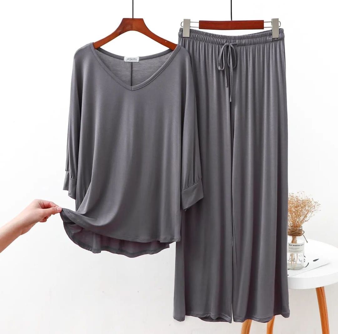 Women Ladies Plain Lace Silk Satin Pyjamas Long Sleeve Nightwear Set  Sleepwear | eBay