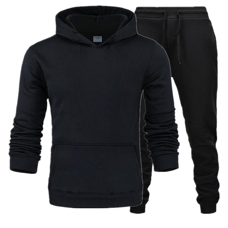 Buy Plain Black Tracksuit With Hoodie and Trouser For Mens at Lowest ...