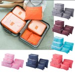 6pcs/Set Travel Storage Bag Organizer Portable Luggage Clothes Organizer Cosmetic Pouch Toiletry Cloth Pouch Storage Cupboard Almari Organizer