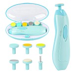 Baby Nail Clippers 6 in 1, Baby Nail Cutter Safe Electric Baby Nail Trimmer Kit, Baby Nail File Kit, With Heads, Newborn Toddler Toes and Fingernails