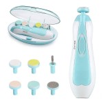 Baby Nail Clippers 6 In 1 Safe Electric Baby Nail Trimmer, Baby Nail File Kit, Additional Replacement Heads, Newborn Toddler Toes