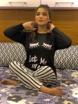 BLACK LET ME SLEEP NIGHT SUIT FOR GIRLS AND WOMEN