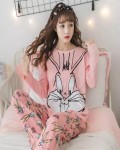 Pink Bunny Printed Night Suit for Women 