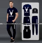 New Tracksuit 4 in 1 Shirt Trouser Sando and Short Men By Khokhar Stockists