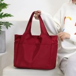 New Trendy Pink Hand-Carrying Oxford Waterproof Women’s Bag,red