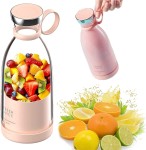 Portable And Electric Blender Bottle Juicer For Shakes And Smoothies, Mini Juicer Bottle For Traveling (Multicolour) USB Chargeable Juicer Blender 4 B