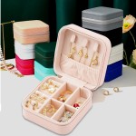 Portable Small Trinket Earring Necklace Bracelet Ring Organizer Display Case Travel Ornaments Leather Mini Jewelry Storage Box