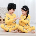 Summer Yellow Printed Night Suit For Kids