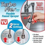 TURBO FLEX 360 FLEXIBLE FAUCET SPRAYER TAP MOVER INSTANT HANDS FREE SWIVEL SPRAY HOSE SPRAY SINK