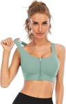 Zipper in Front Sports Bra High Impact Strappy Back Support Workout Top (Ds02)